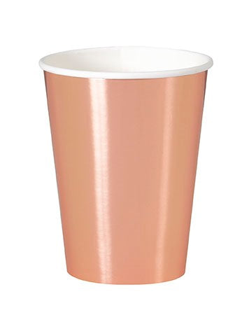 verres en carton brillant rose gold