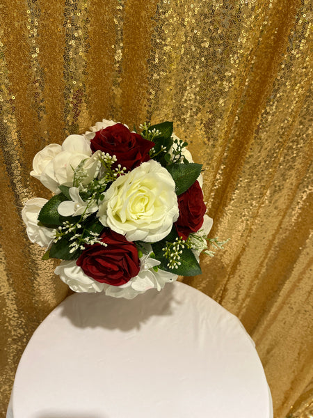 Petit bouquet de fleurs artificielles blanc