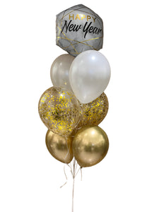 Bouquet de ballons- Happy new year marbré