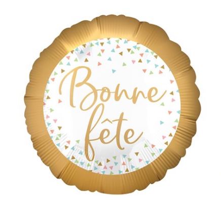 Ballon mylar- Bonne fête confettis pastel