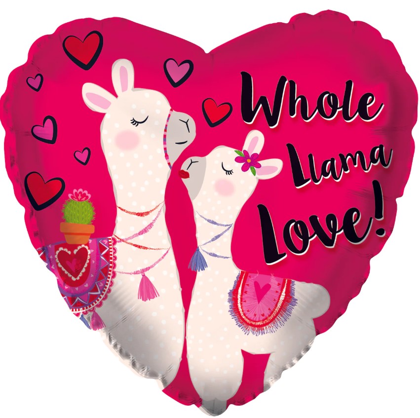 Ballon mylar coeur - Lamas