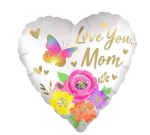 Ballon mylar - Coeur I Love you Mom