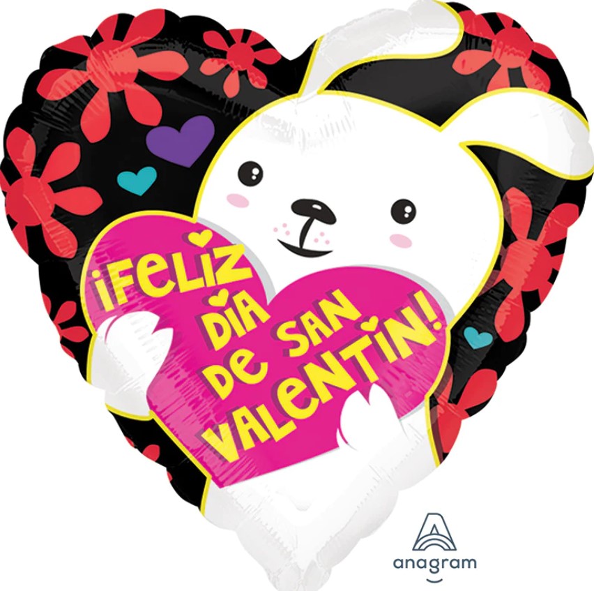 Ballon mylar coeur - Feliz San Valentin