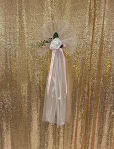 Décor de tulle ruban rose