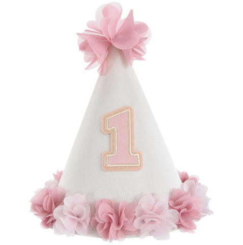 Petit chapeau Premier anniversaire Rose