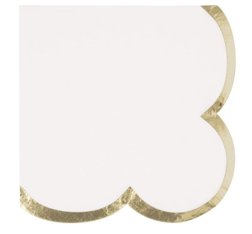 Petites serviettes blanche bordure or