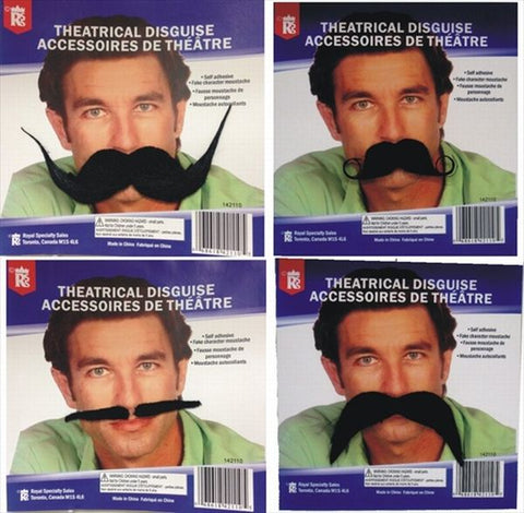 fausse moustache grande de forme varié couleur noir