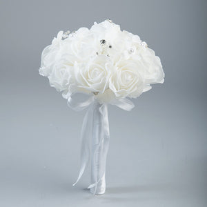 bouquet de fleur en foamy blanche et pierre argent