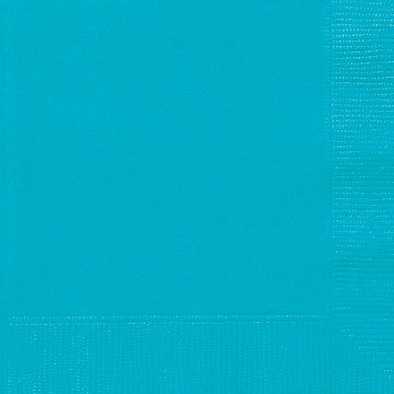 Serviettes repas en papier couleur turquoise