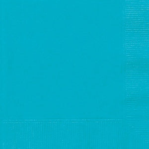 Serviettes repas en papier couleur turquoise