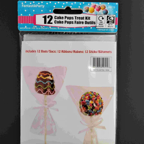  bâtonnets, petits sacs transparent et petits ruban satin pour emballer individuellement  12 cake pop