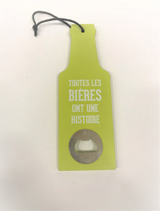 ouvre bouteille en forme de bouteille de bière vert lime