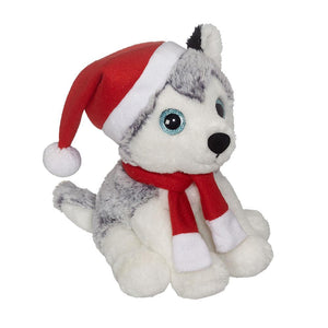 Peluche husky de noël